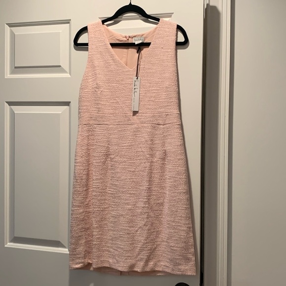 NWT Nicole Miller Pink Bouclé Looks Expensive Lined Sheath Knee Length Dress 10 - Picture 8 of 15
